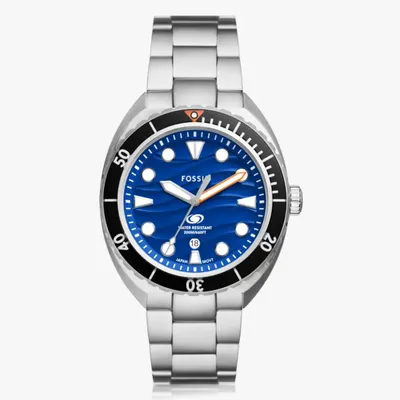 Fossil Men's Breaker Quartz Stainless Steel Three-Hand Silicone Strap Watch