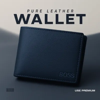 Hugo Boss Men’s Genuine Leather Wallet –Navy