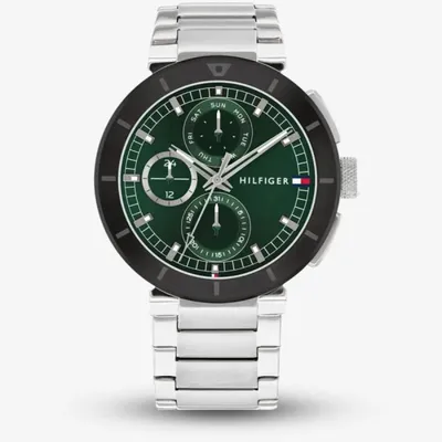 Tommy Hilfiger Stainless Steel Green Dial Multi-function Men's Watch