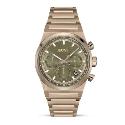 Hugo Boss Candor Chrono Olive Green Round Dial Men's Watch 