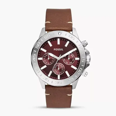 Fossil Bannon Multifunction Watch With Lather Strap