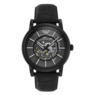 Emporio Armani Automatic Black Leather Black Watch