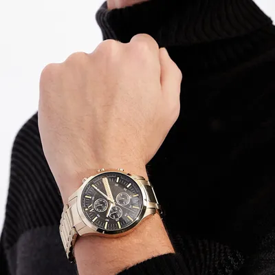 Armani Exchange Chronograph Gold-Tone Steel Men's Watch