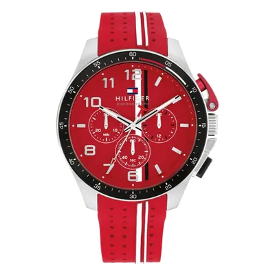 Tommy Hilfiger Bank Men's Red Classic Leather Watch 