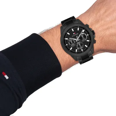 Tommy Hilfiger Multifunction Black Stainless Steel Watch