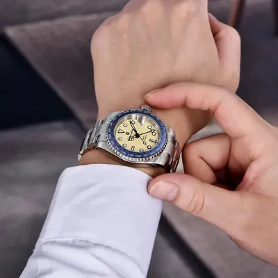 Pagani Design GMT NH34 Automatic Men's Watch With Yellow Dial