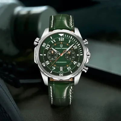 Pagani Design Men's Japan VK64 Chronograph Luminous Green Watch 