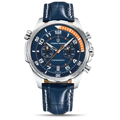 Pagani Design Men's Japan VK64 Chronograph Luminous Blue Watch 