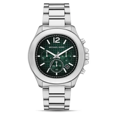 Michael Kors Oversized Sage Silver-Tone  Green Dial Men's Watch