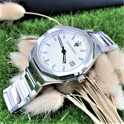 Maserati Stile 3H White Dial Silver Steel Strap Watch For Men