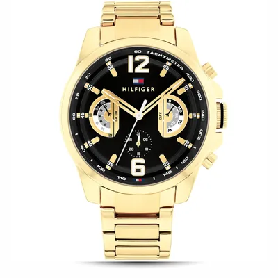 Tommy Hilfiger Tucker Multi-Function Gold Tone & Black Watch