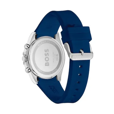 Hugo Boss Silicone Dark Blue Dial Chronograph Men's Watch