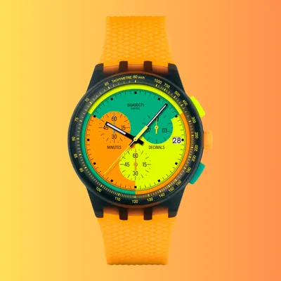 Swatch New Chrono Montre Neon Signal Flag Watch