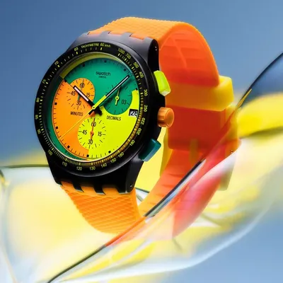 Swatch New Chrono Montre Neon Signal Flag Watch