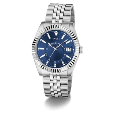 Guess Men's Jaden Silver Tone Multi-function Watch