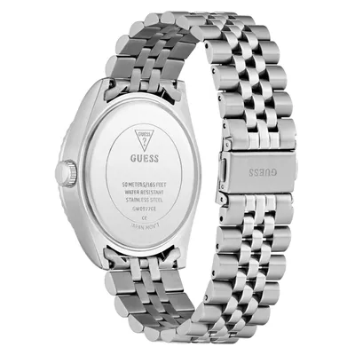 Guess Men's Jaden Silver Tone Multi-function Watch