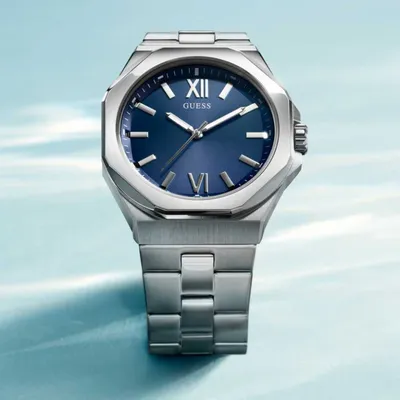 Guess Emperor Silver Tone Men's Watch