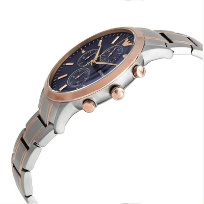 Emporio Armani Renato Two Tone  Blue Dial Men's Watch