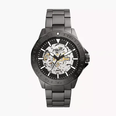 Fossil Bannon Automatic Smoke Stainless Steel Watch