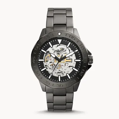 Fossil Bannon Automatic Smoke Stainless Steel Watch