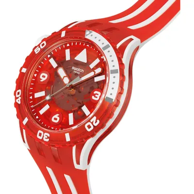 Swatch Scubaqua BioSource Lion's Mane Red Watch