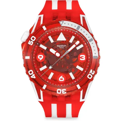 Swatch Scubaqua BioSource Lion's Mane Red Watch