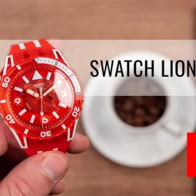 Swatch Scubaqua BioSource Lion's Mane Red Watch