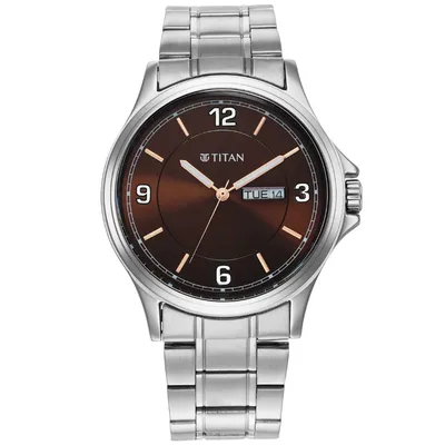 Titan Trendsetters Dark Brown Dial Stainless Steel Strap watch