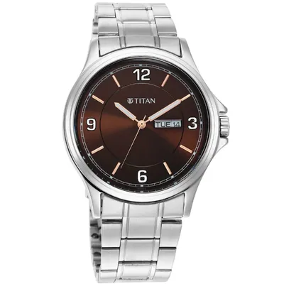 Titan Trendsetters Dark Brown Dial Stainless Steel Strap watch