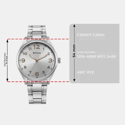 Titan Men's Urban Silver White Dial Metal Strap Watch