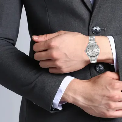 Titan Men's Urban Silver White Dial Metal Strap Watch