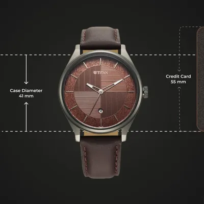 Titan Neo Economy Brown Dial  Leather Strap Watch
