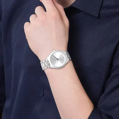 Michael Kors Slim Runway Silver Dial  Watch 