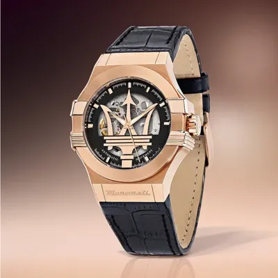 Maserati Potenza Automatic Black Skeleton Dial Men's Watch