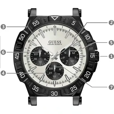 Guess Turbo White Silicone Strap Chronograph Watch 