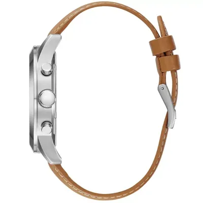 Guess Atlas brown Leather Strap Watch