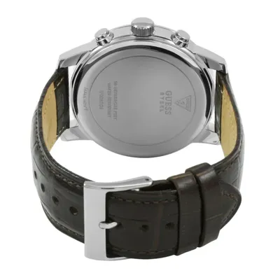 Guess Persuit Multifunction Black Dial Black Leather Strap Watch