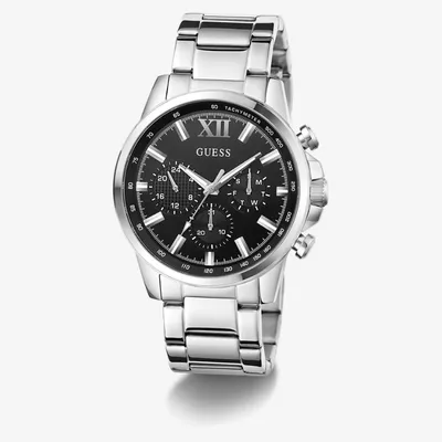 GUESS Silver-Tone Multifunction Men's Watch