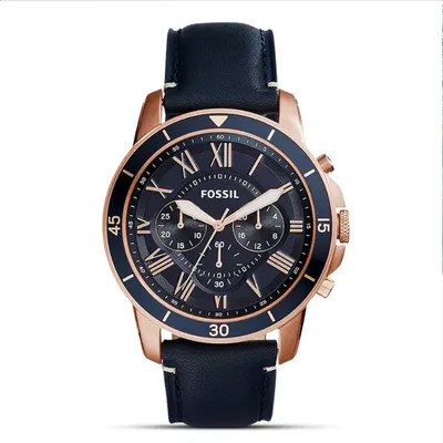 Fossil Grant Sport Chronograph Blue Leather Watch