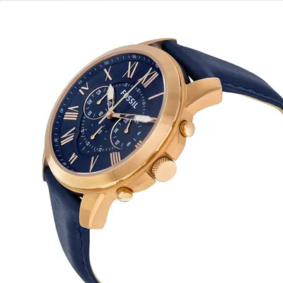 Fossil Grant Sport Chronograph Blue Leather Watch