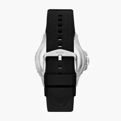 Fossil Blue GMT Black Silicone Men's Watch