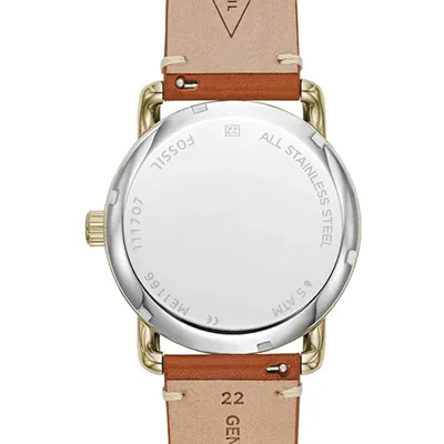 Men's Fossil The Commuter Twist Brown Leather Band Watch ME1166