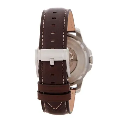 Fossil Grant Automatic Dark Brown Leather Strap Watch