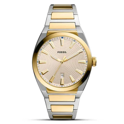 Fossil Everett Three-Hand Date Two-Tone Stainless Steel Watch
