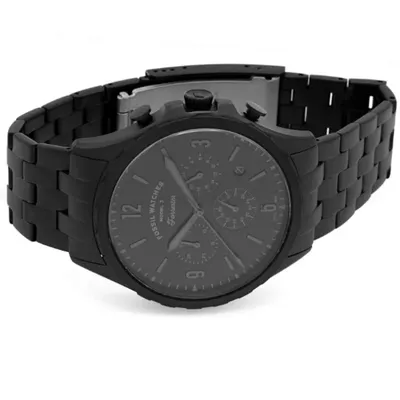 Fossil Forrester Chronograph Black Steel Strap Watch