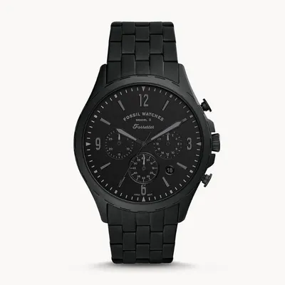Fossil Forrester Chronograph Black Steel Strap Watch