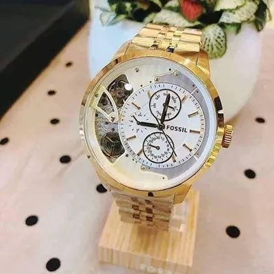 Fossil Townsman Skeleton Gold Dial Men's Watch