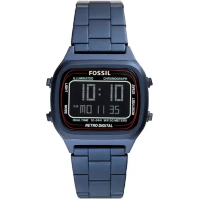 Fossil Retro Digital Black Dial Men's Watch