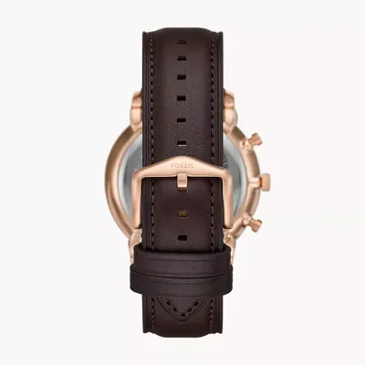 Fossil Leather Analog Green Dial Men's Watch