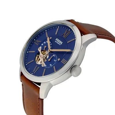 Fossil Townsman Automatic Blue Satin Dial Men's Watch